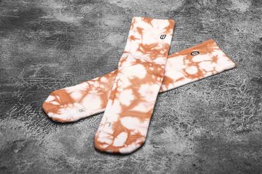 Nobull Crew Tie-Dye Women's Socks White Coral | Australia (UJ2306)